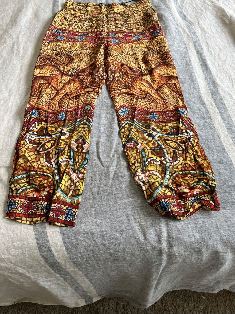 Dolce & Gabbana Yellow and Brown Mosaic Print Skirt - Picture 2 of 7